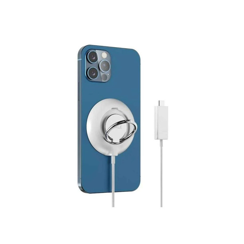 iWalk Magnetic Wireless Charger W/ USB Port - White - شاحن